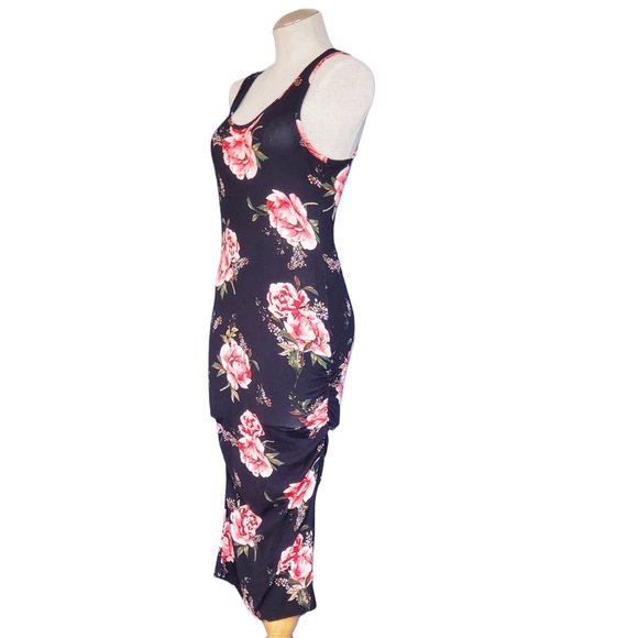 Venus Ruched Bodycon Midi Lenth Dress - Picture 3 of 9